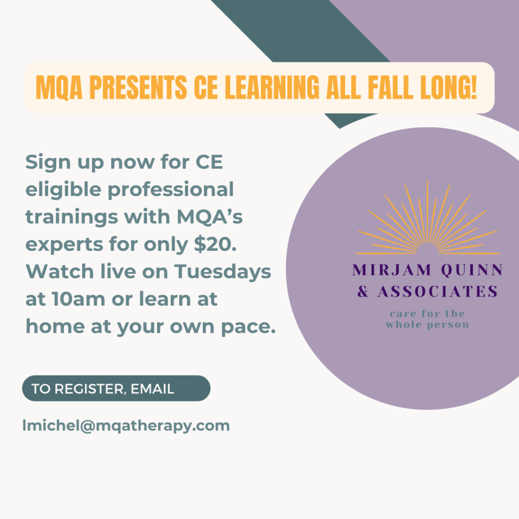Continuing Education with Mirjam Quinn & Associates